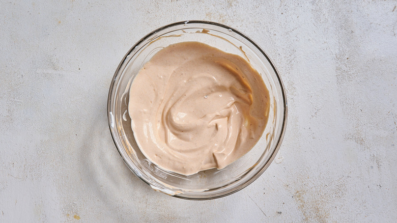 mayo and chipotle stirred together in a bowl