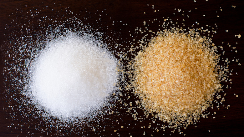 Granulated and demerara sugar