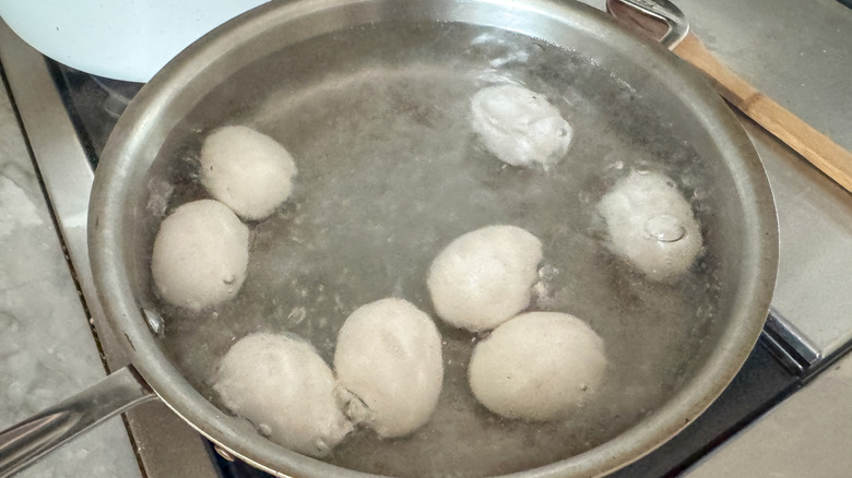 eggs in boiling water