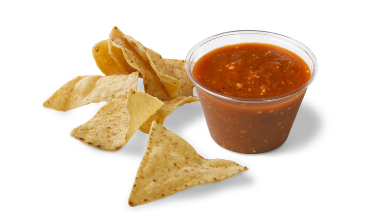 Chipotle chips and hot salsa