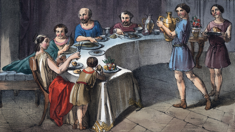 Ancient Roman dinner party
