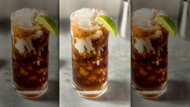 Dirty coconut Coke close up