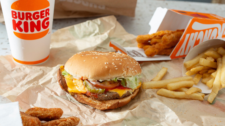 assorted Burger King food