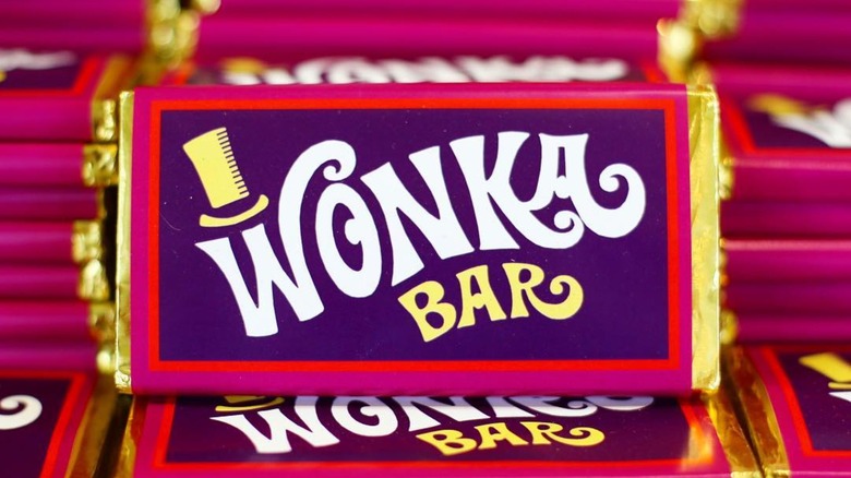 stacks of Wonka Bar bars