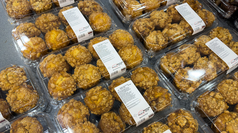 Plastic trays of Costco muffins