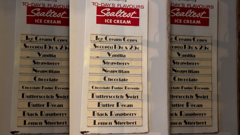 A vintage Sealtest ice cream sign.