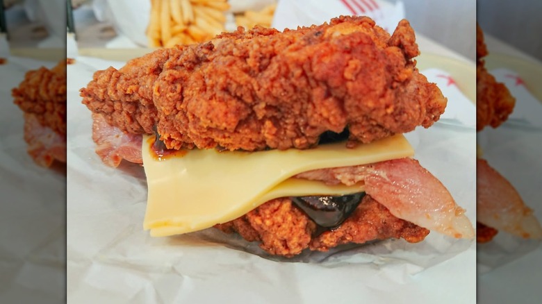 KFC Double Down on a KFC napkin