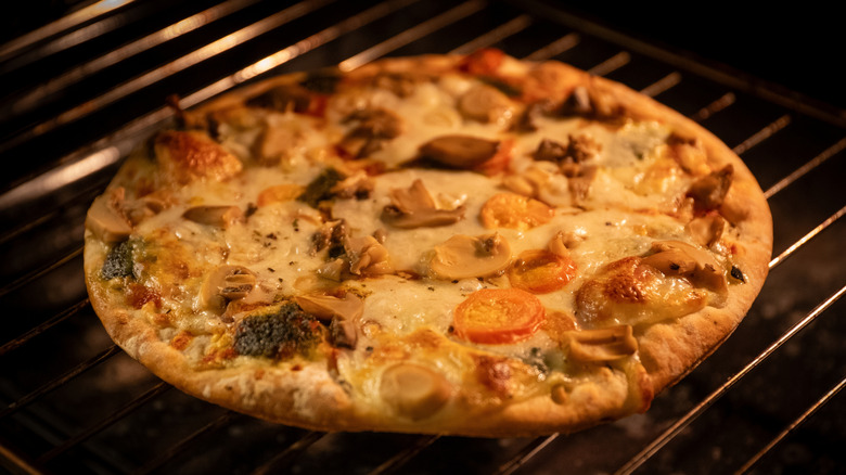 Baking a frozen pizza