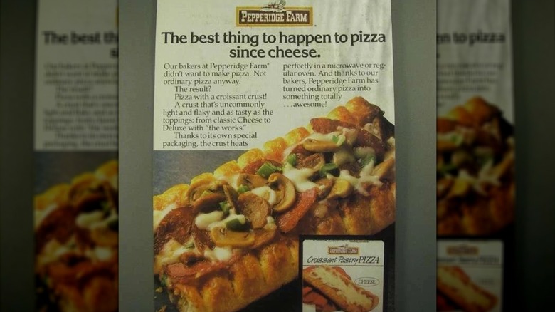 vintage Pepperidge Farm Croissant Pastry Pizza advertisement