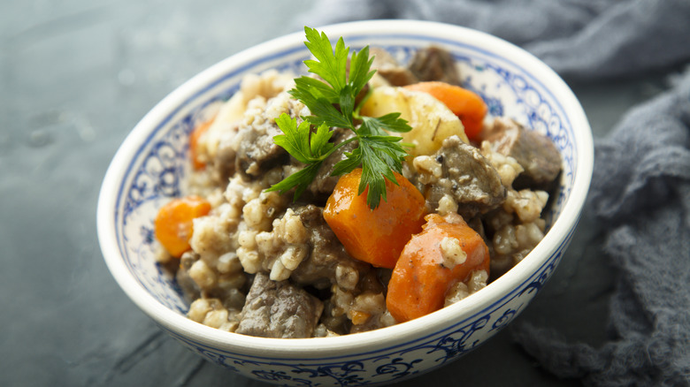 traditional Irish stew with barley