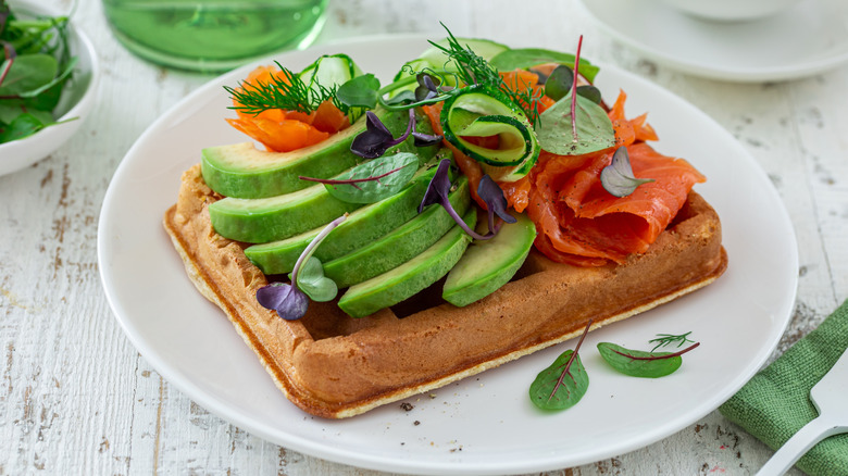 savory avocado toast waffles