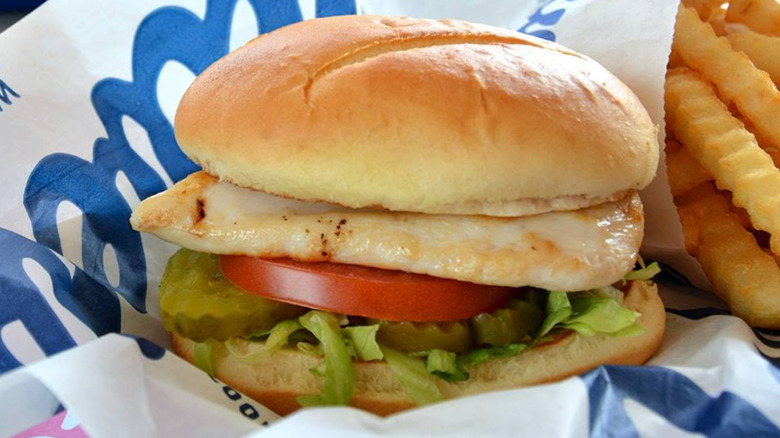 Culver's Grilled Chicken Sandwich with a side of Fries