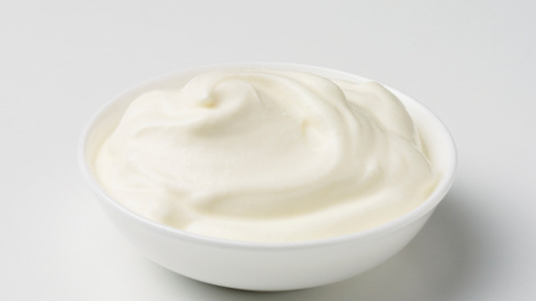 Creamy white ingredient in a bowl
