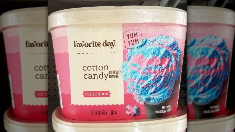 Favorite Day cotton candy ice cream carton