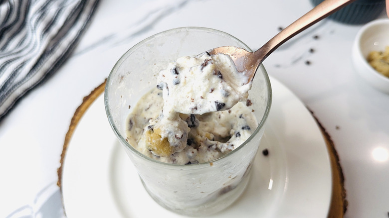Enjoying a DIY deluxe Dairy Queen cookie dough blizzard