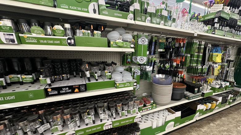 Dollar Tree glassware and kitchenware aisle