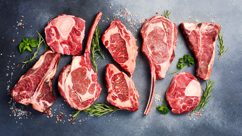 Multiple cuts of steak