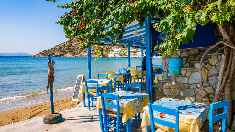 Seafront restaurant in Greece