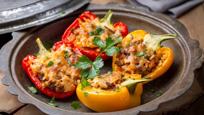 rice and cheese stuffed peppers