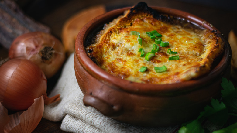 Bowl of French onion soup