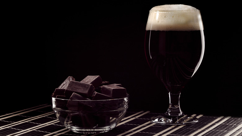 Dark beer with chocolate