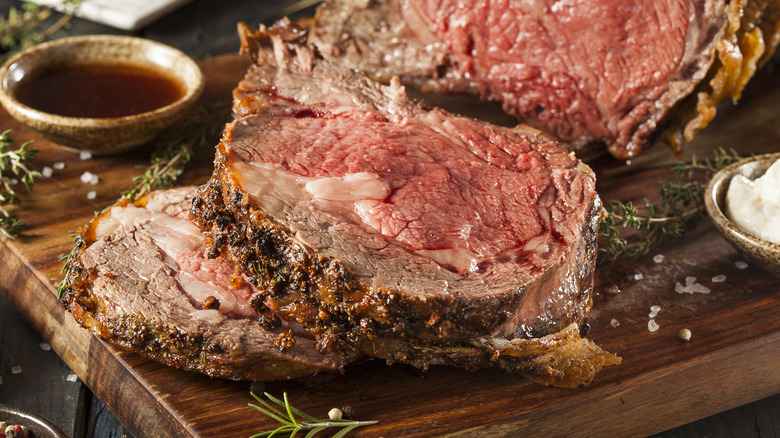 Grass fed prime rib with herbs and spices