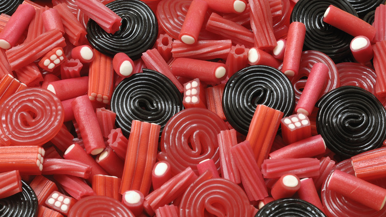 black red licorice candy