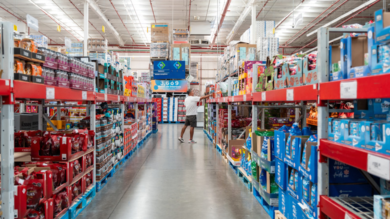 Sam's Club warehouse aisles