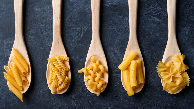 Different pasta shapes