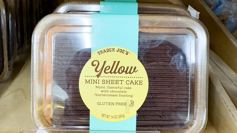 row of gluten-free Trader Joe's mini sheet cake