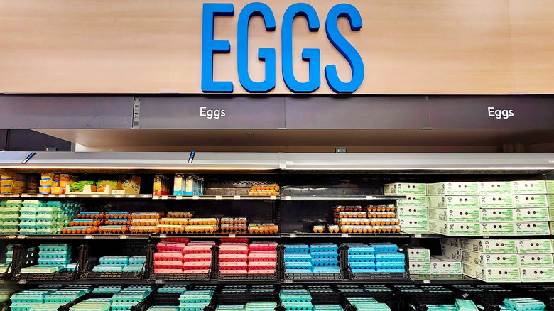 The egg section at a Walmart store