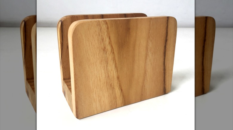 wooden napkin holder