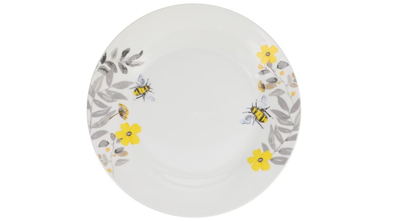Royal Norfolk Ceramic Bee Plate on white background