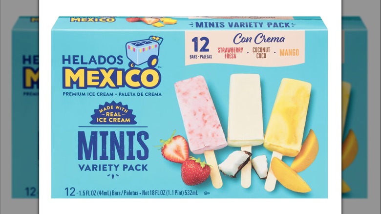 A box of Helados Mexico minis variety pack