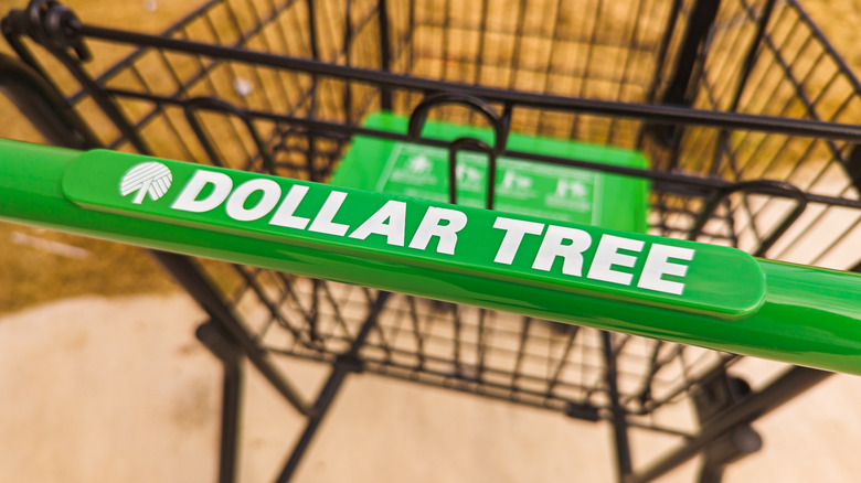 dollar tree shopping cart close up