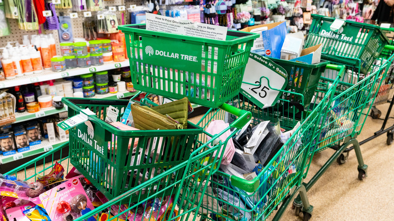Dollar Tree carts in store