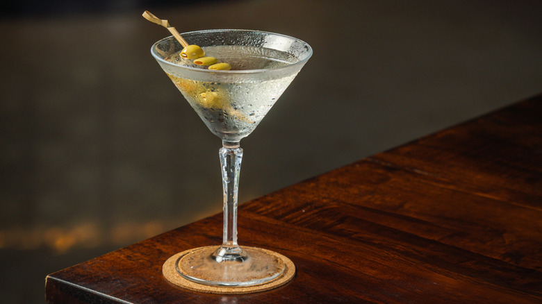 martini on a table