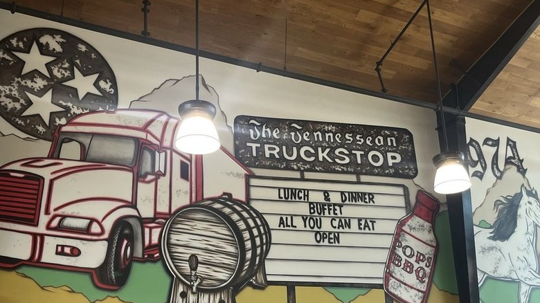 A mural painted on the wall of The Tennessean Travel Stop