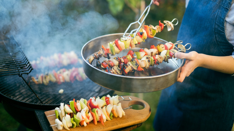 kebabs pulled fresh off the grill