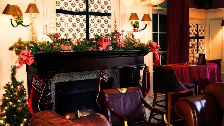 Velvet Tango Room interior view decorated for the holidays.