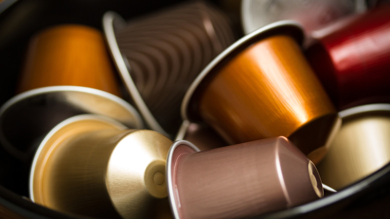 close up of unbranded coffee capsules