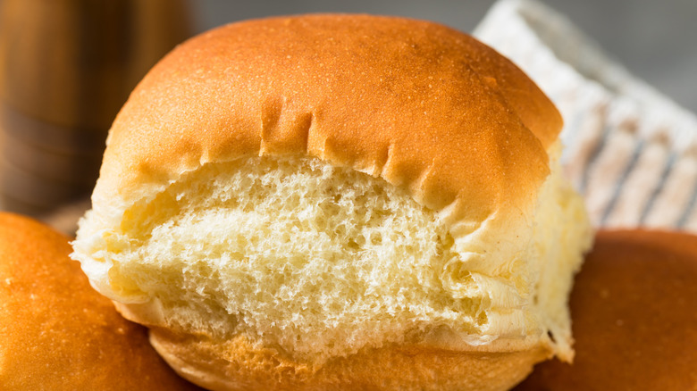 Closeup of slider dinner rolls