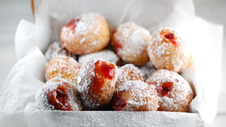 mini jelly donuts with sugar topping