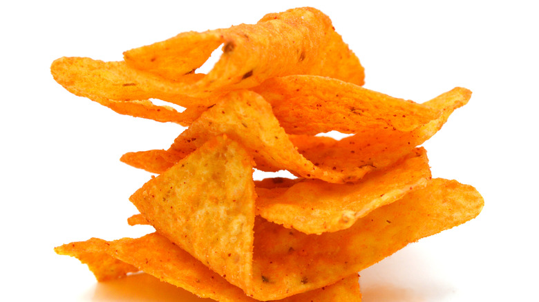 stack of doritos chips