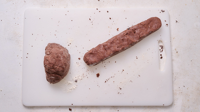rolling dough into a log shape