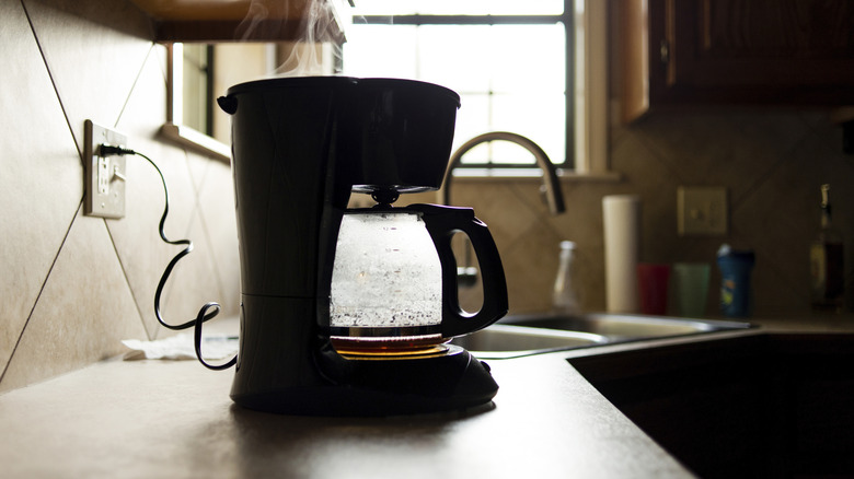 Coffee maker on a home kitchen countertop