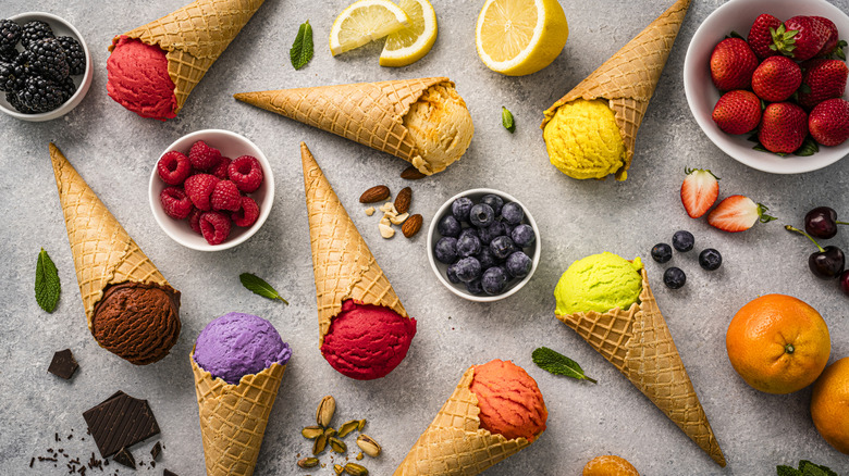 different flavors of ice cream