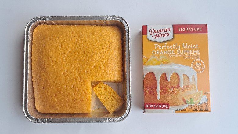 Orange Supreme cake and cake mix box