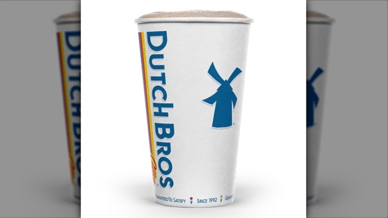 Dutch Bros white chocolate hot cocoa in paper cup