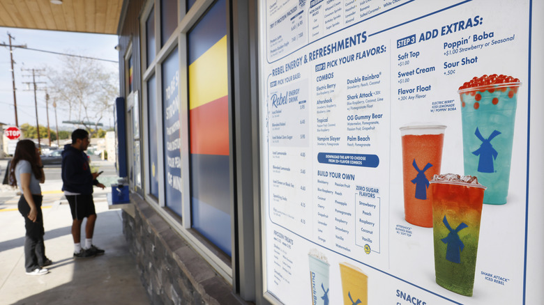 Dutch Bros menu at the walk up window